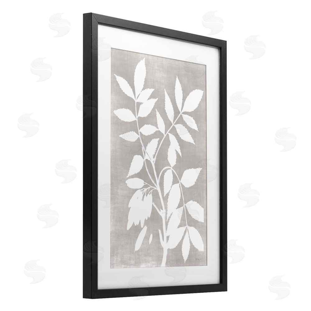 Stellar Design Studio Minimal Foliage Impression Black Framed Print Under Glass Wall Art