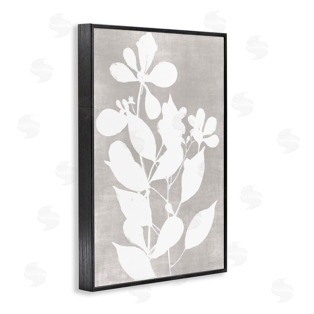 Stellar Design Studio Minimalist Foliage Impression Black Framed Giclee Wall Art Print