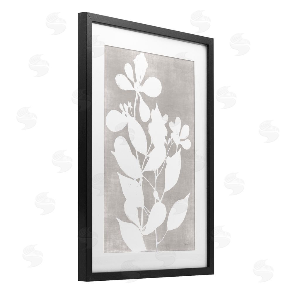 Stellar Design Studio Minimalist Foliage Impression Black Framed Print Under Glass Wall Art