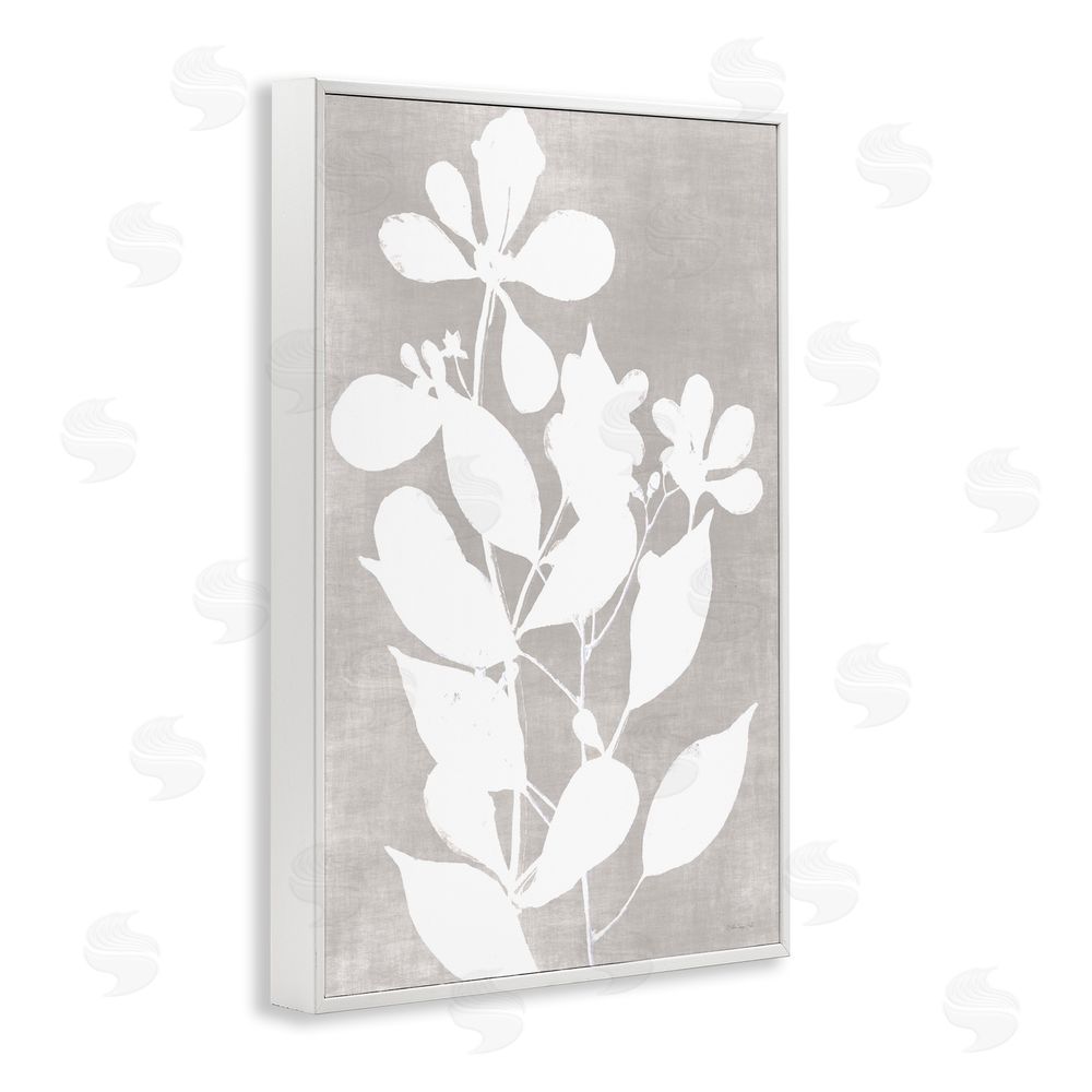 Stellar Design Studio Minimalist Foliage Impression White Framed Giclee Wall Art Print