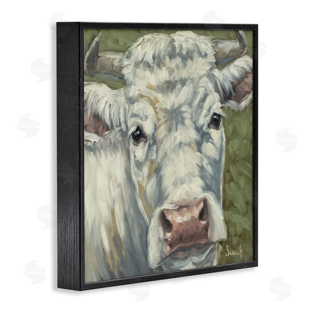 Sara G. Designs Pearl Of The Pasture Black Framed Giclee Wall Art Print