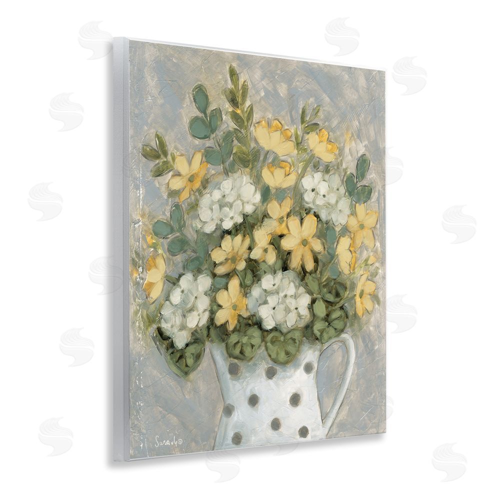 Sara G. Designs Farm Fresh Bouquet Dotted Vase Wall Plaque Art Print