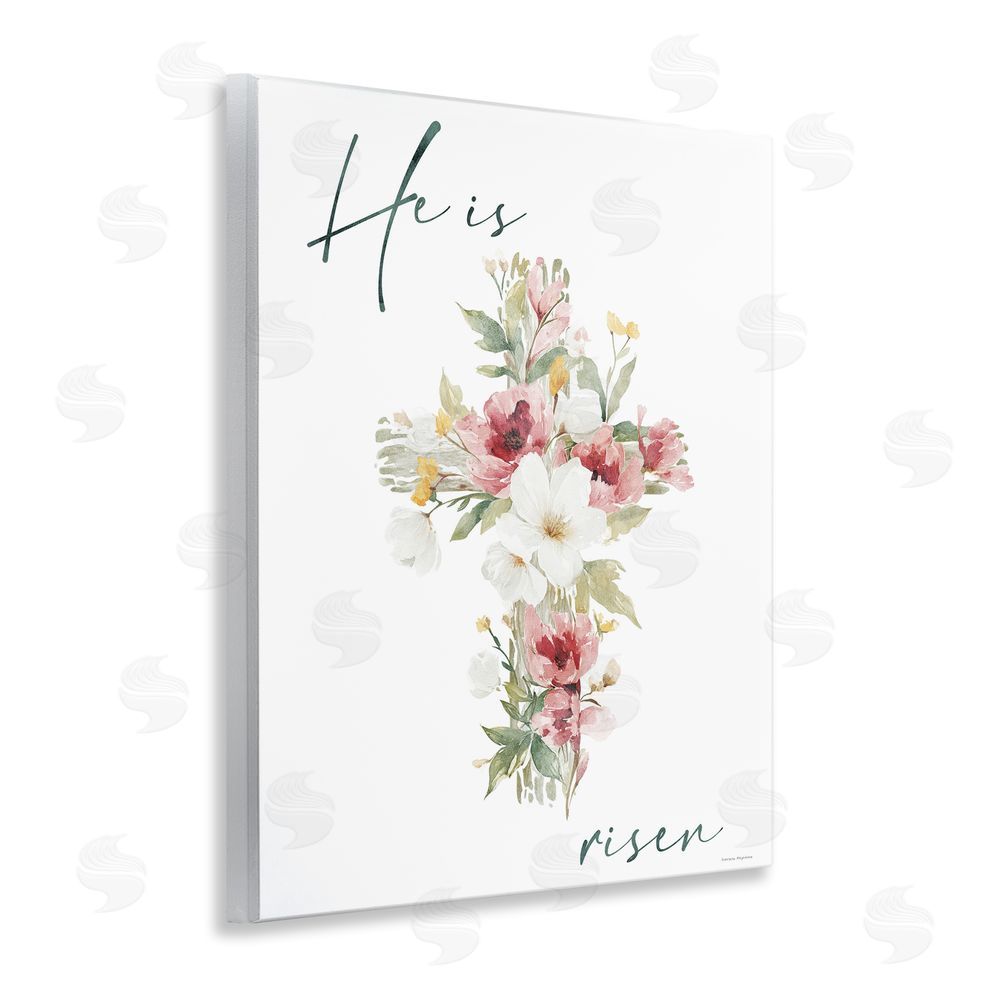 Svetlana Aleynikova He Is Risen Flower Cross Wall Plaque Art Print