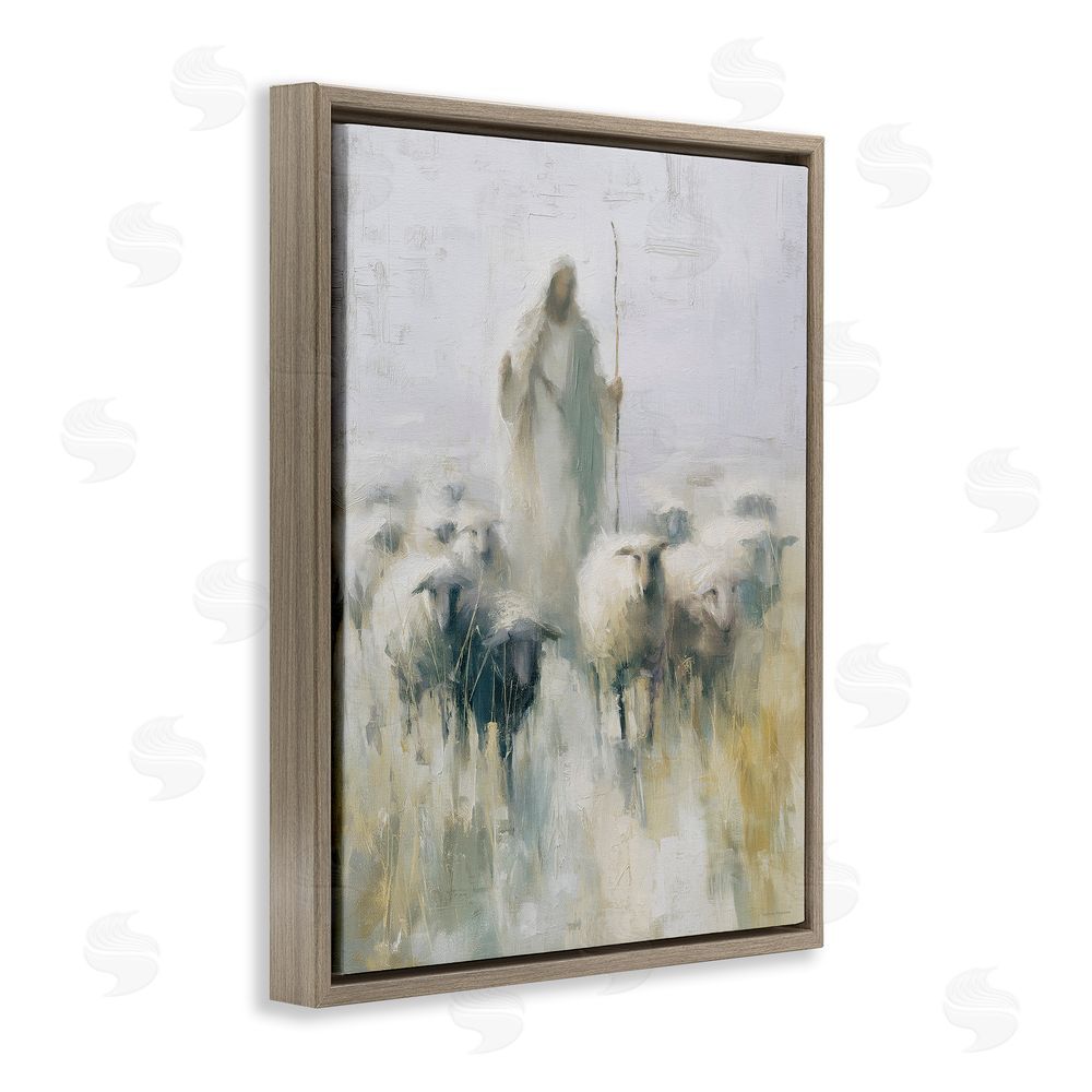 Svetlana Aleynikova The Gentle Guide Shepherd Brown Floating Frame Canvas Wall Art Print