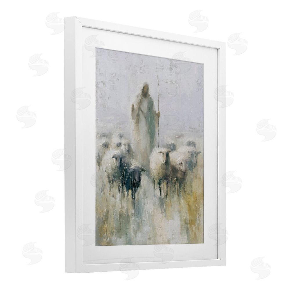 Svetlana Aleynikova The Gentle Guide Shepherd White Framed Print Under Glass Wall Art