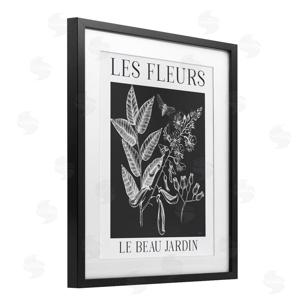 Lux + Me Designs Les Fleurs Black & White Contour Black Framed Print Under Glass Wall Art