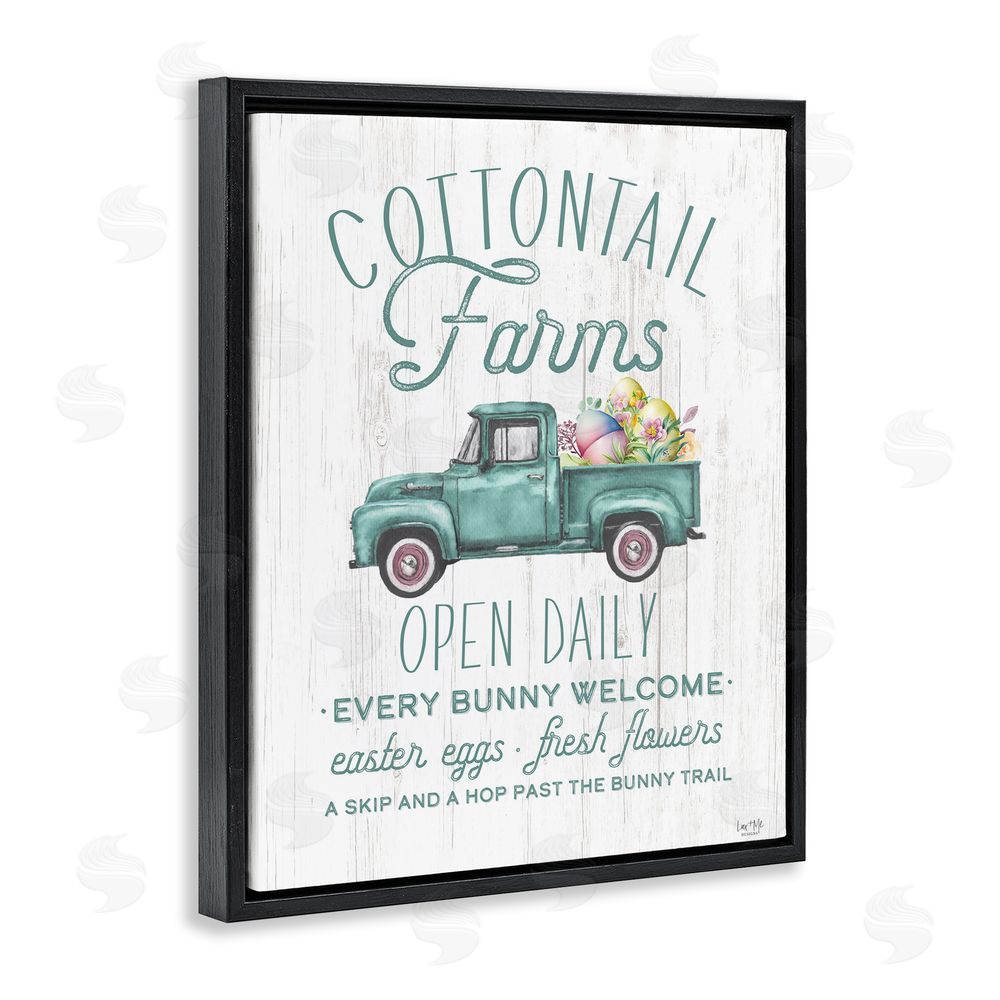 Lux + Me Designs Antique Cottontail Farms Black Floating Frame Canvas Wall Art Print