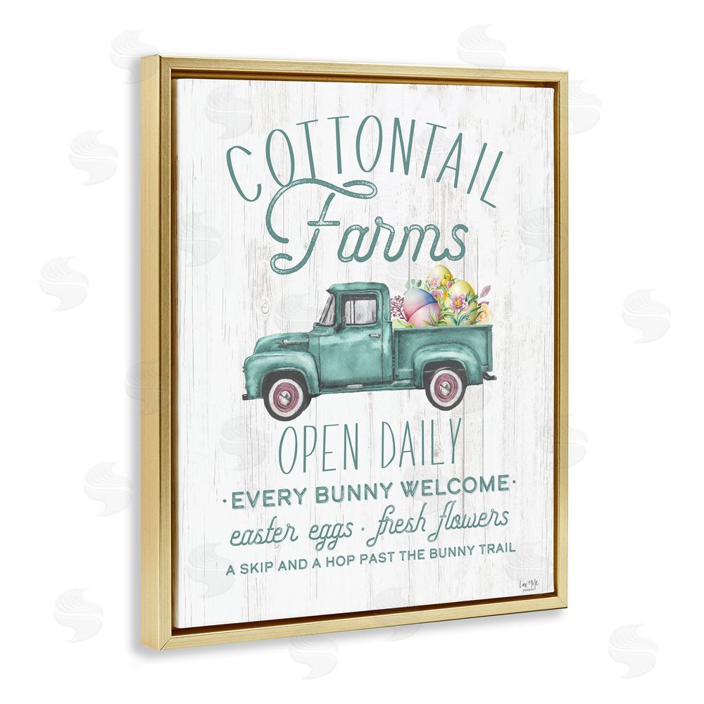 Lux + Me Designs Antique Cottontail Farms Gold Floating Frame Canvas Wall Art Print