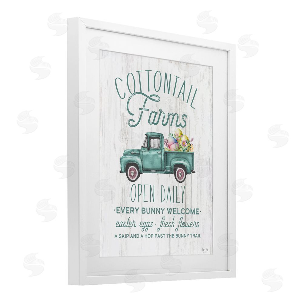 Lux + Me Designs Antique Cottontail Farms White Framed Print Under Glass Wall Art