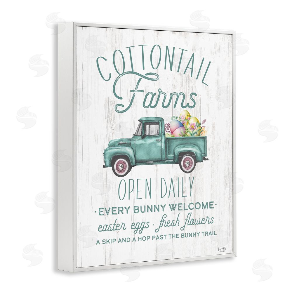 Lux + Me Designs Antique Cottontail Farms White Framed Giclee Wall Art Print