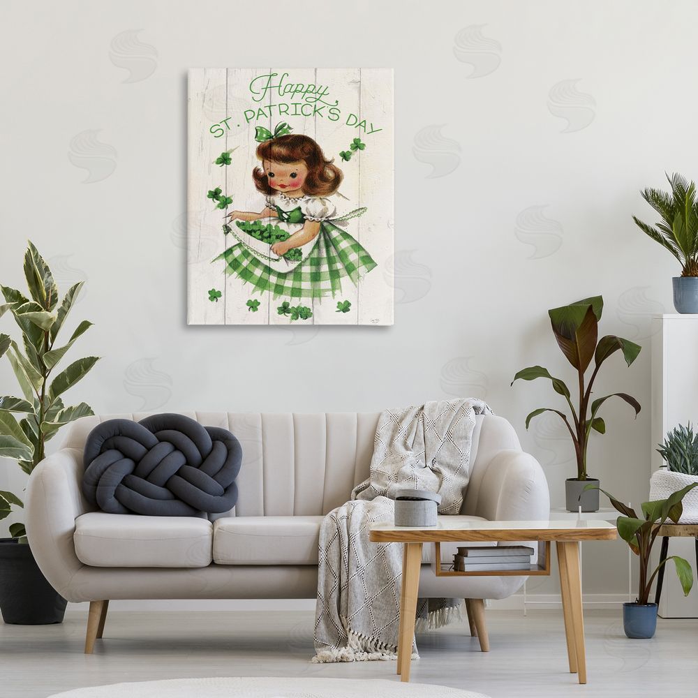 Lux + Me Designs Vintage St. Patrick's Day Girl Canvas Art on Wall