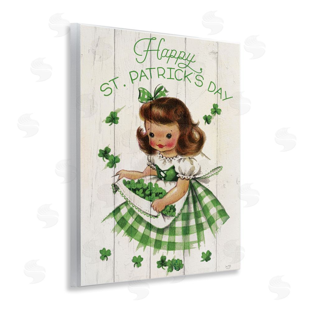 Lux + Me Designs Vintage St. Patrick's Day Girl Wall Plaque Art Print