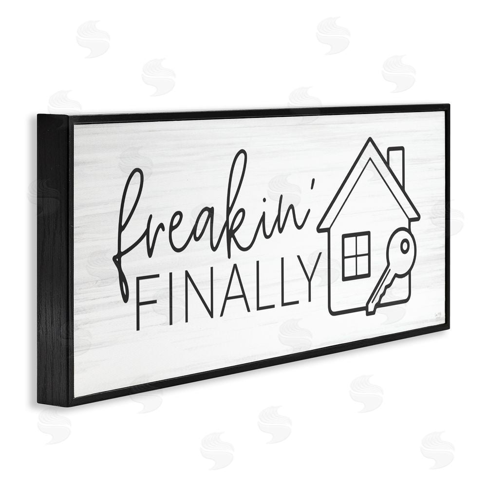 Lux + Me Designs Freakin' Finally Housewarming Black Framed Giclee Wall Art Print