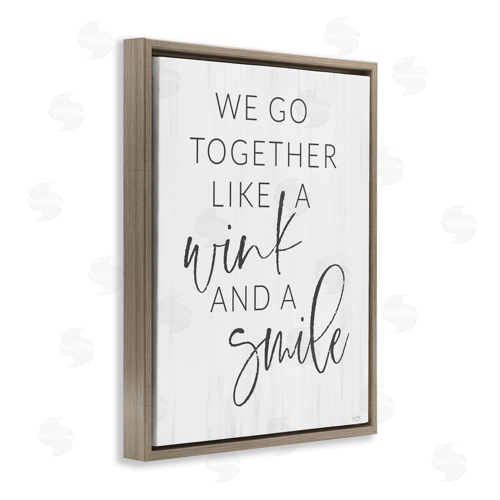 Lux + Me Designs Go Together Like Wink & Smile Brown Floating Frame Canvas Wall Art Print