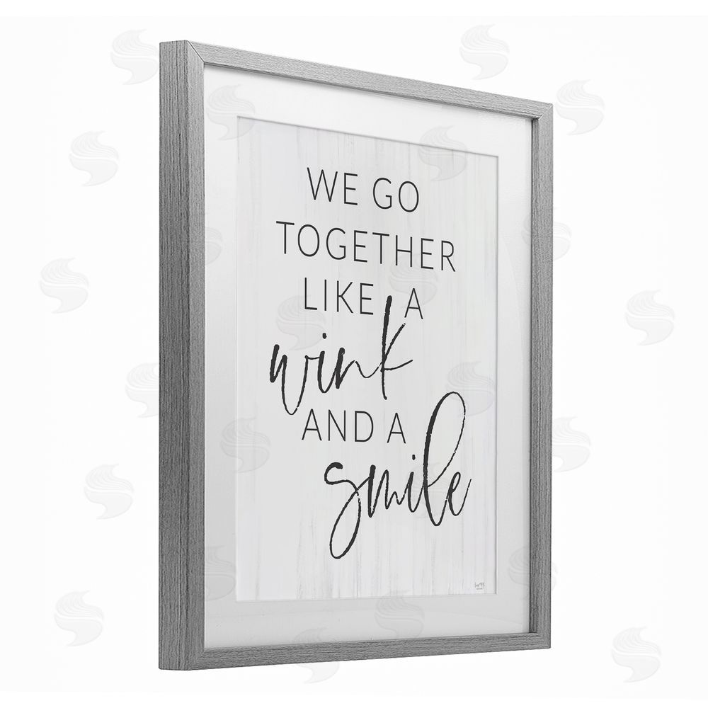 Lux + Me Designs Go Together Like Wink & Smile Gray Framed Print Under Glass Wall Art