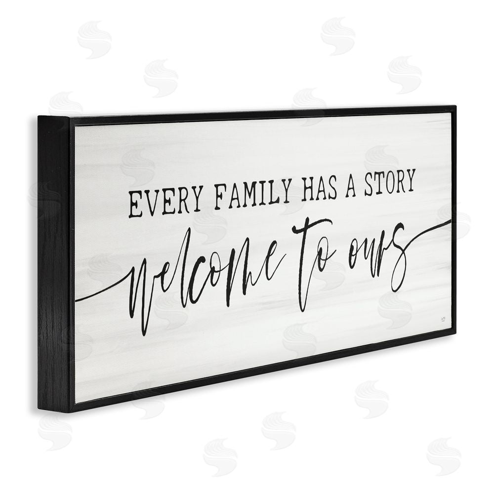 Lux + Me Designs Welcome To Our Family Story Black Framed Giclee Wall Art Print