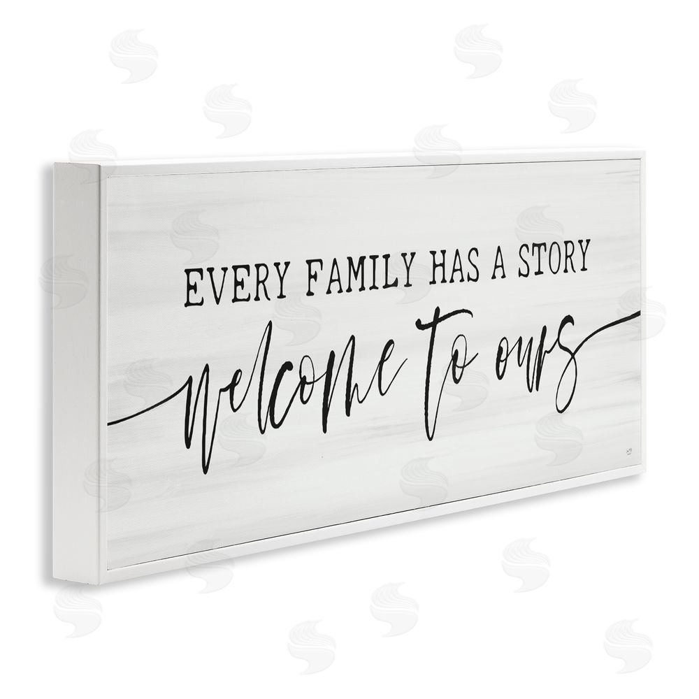 Lux + Me Designs Welcome To Our Family Story White Framed Giclee Wall Art Print