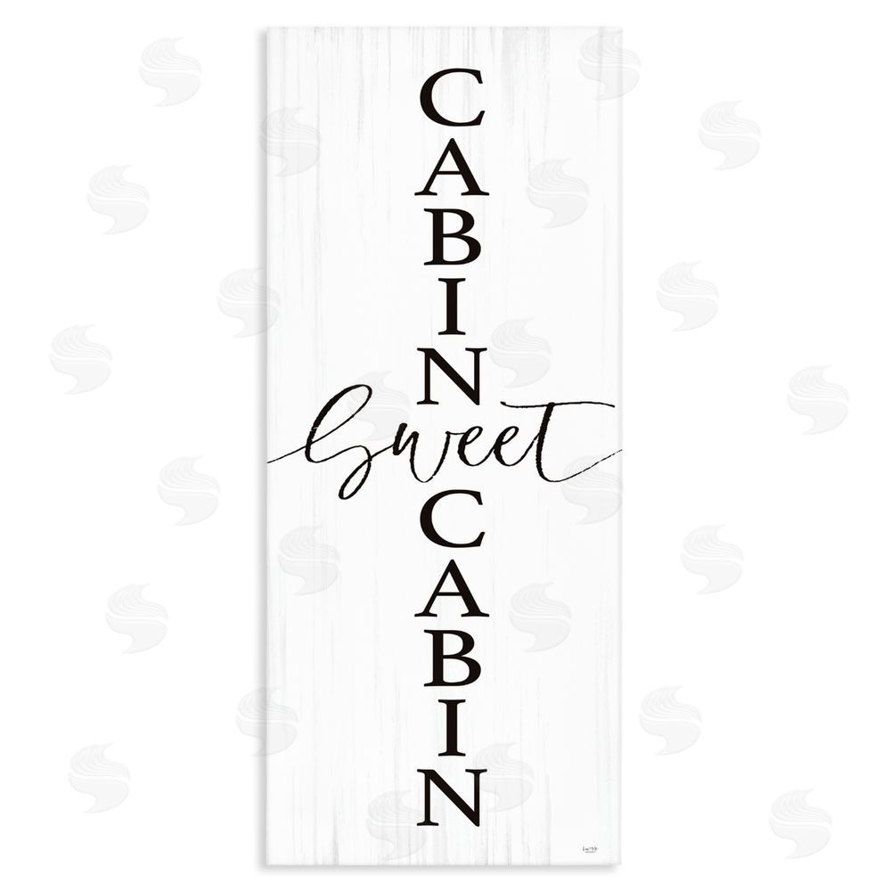 Lux + Me Designs Sweet Cabin Vertical Words Stretched Canvas Wall Art Print