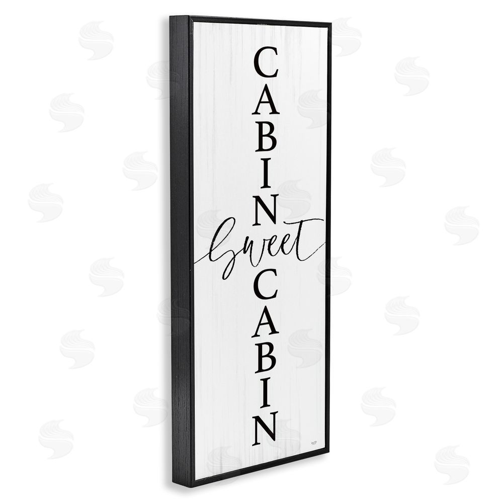 Lux + Me Designs Sweet Cabin Vertical Words Black Framed Giclee Wall Art Print