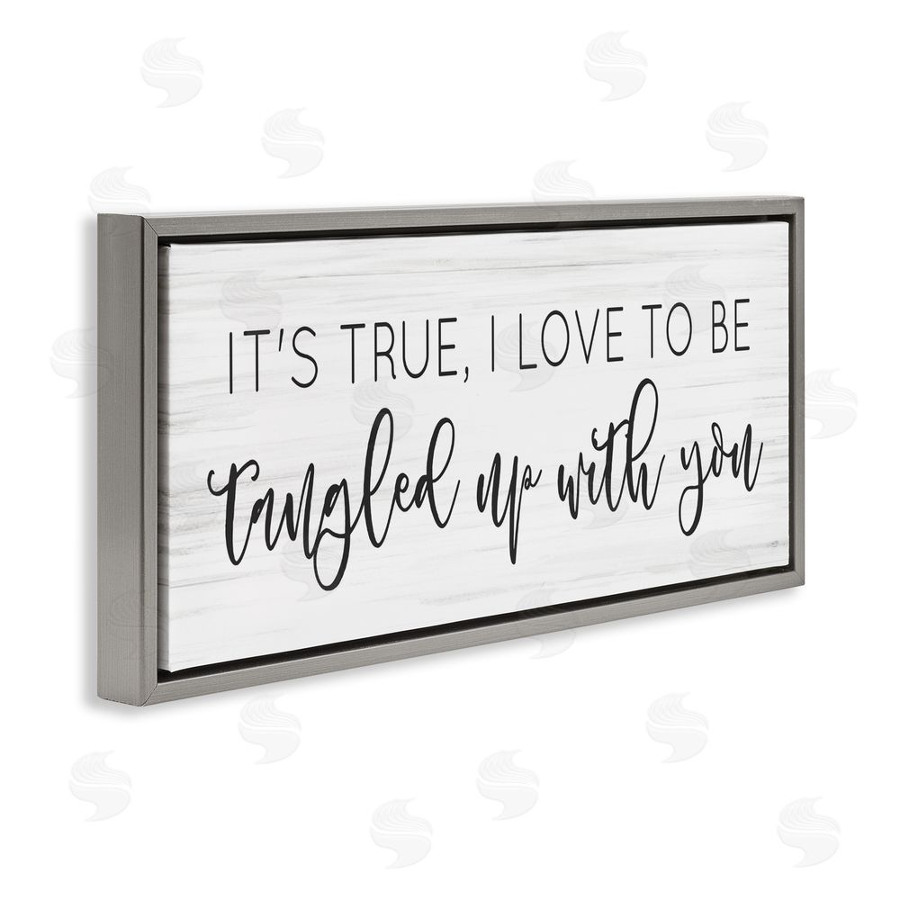 Lux + Me Designs Tangled Up With You Gray Floating Frame Canvas Wall Art Print
