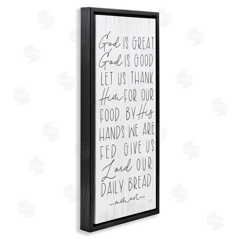 Lux + Me Designs God Is Great & Good Black Floating Frame Canvas Wall Art Print