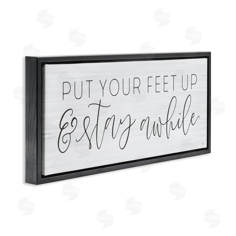Lux + Me Designs Put Your Feet Up Black Floating Frame Canvas Wall Art Print