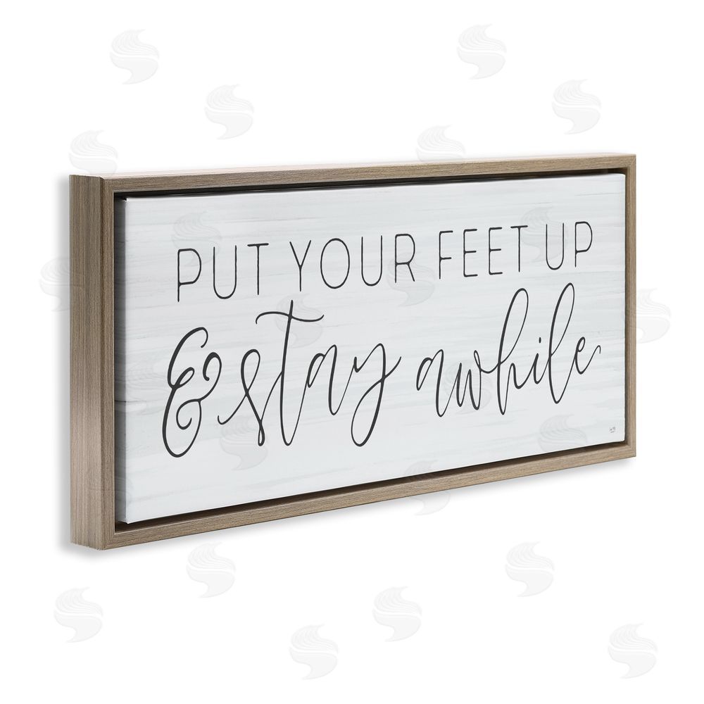 Lux + Me Designs Put Your Feet Up Brown Floating Frame Canvas Wall Art Print
