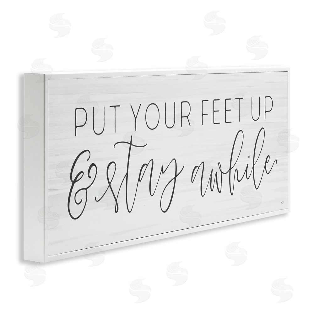 Lux + Me Designs Put Your Feet Up White Framed Giclee Wall Art Print