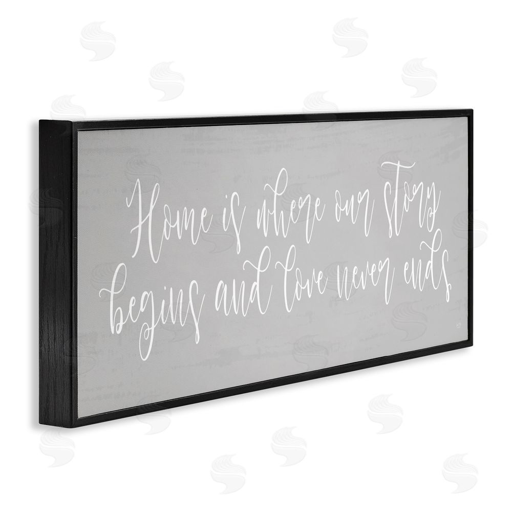 Lux + Me Designs Love Never Ends Sentiment Black Framed Giclee Wall Art Print
