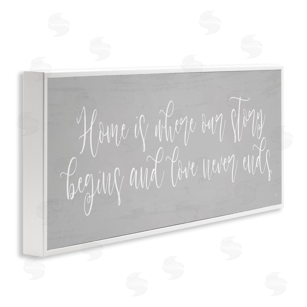 Lux + Me Designs Love Never Ends Sentiment White Framed Giclee Wall Art Print