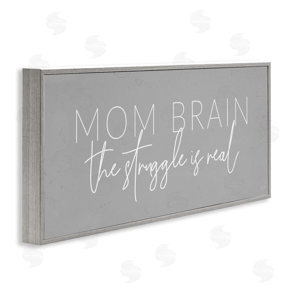 Lux + Me Designs Mom Brain Struggle Gray Framed Giclee Wall Art Print