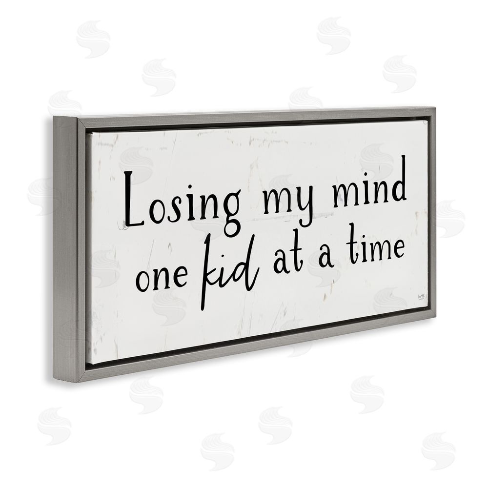 Lux + Me Designs One Kid At A Time Gray Floating Frame Canvas Wall Art Print