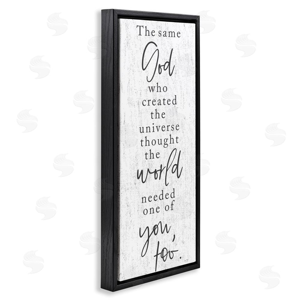 Lux + Me Designs The Same God Quote Black Floating Frame Canvas Wall Art Print