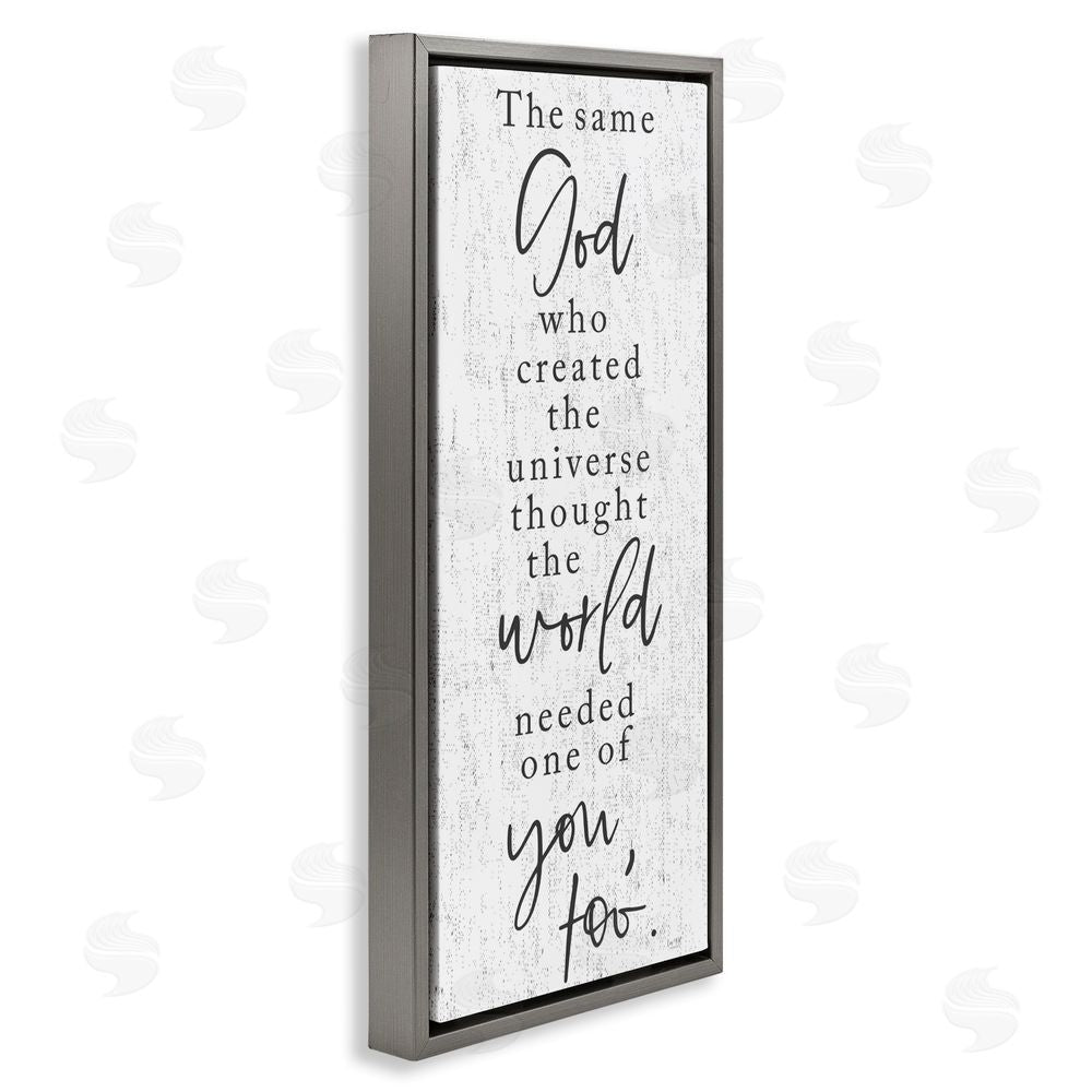 Lux + Me Designs The Same God Quote Gray Floating Frame Canvas Wall Art Print