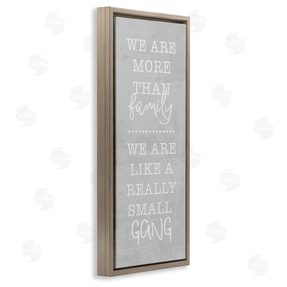 Lux + Me Designs Really Small Gang Family Brown Floating Frame Canvas Wall Art Print
