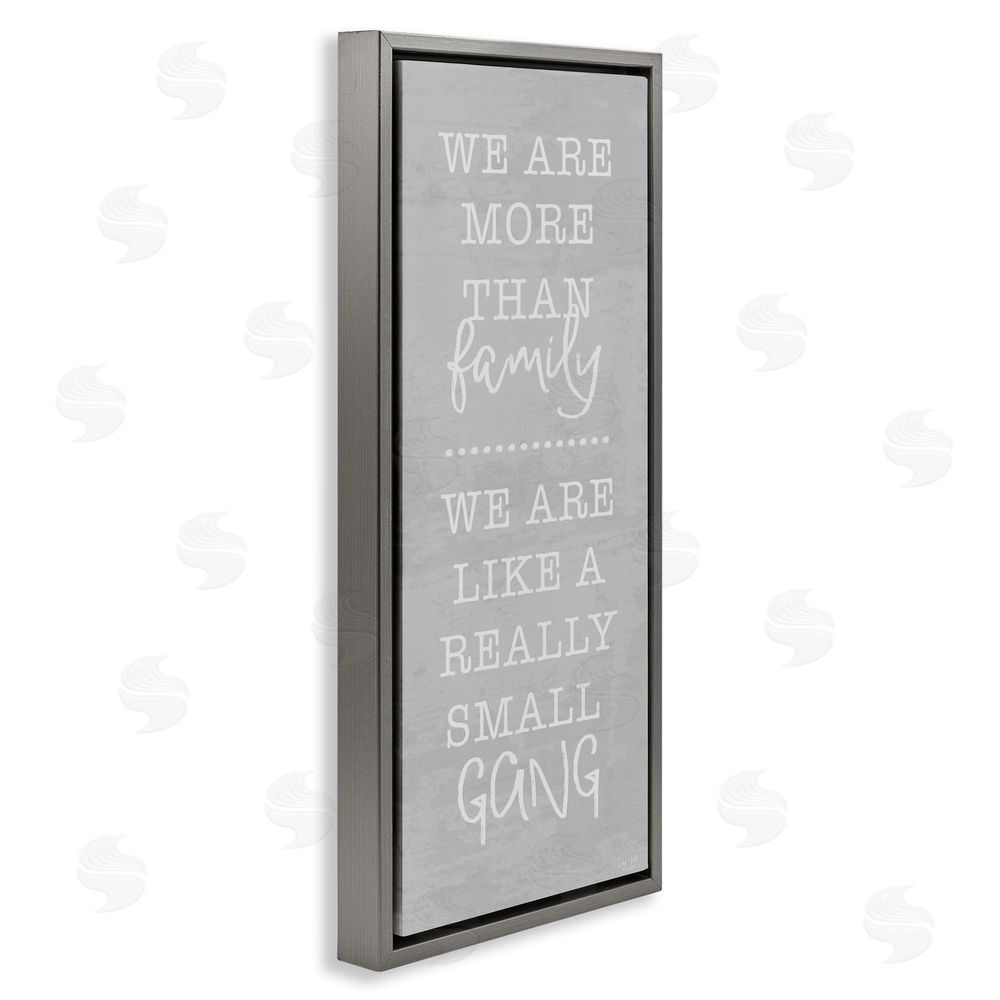 Lux + Me Designs Really Small Gang Family Gray Floating Frame Canvas Wall Art Print