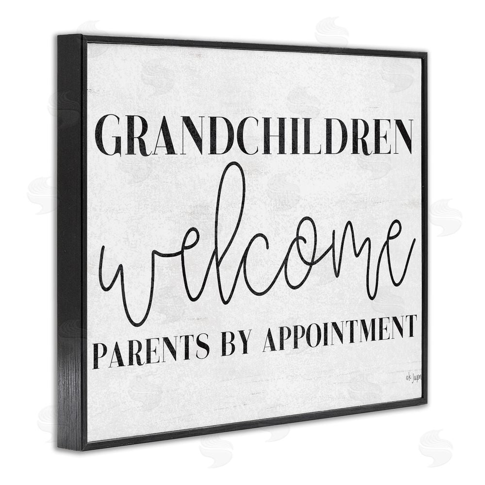 Jaxn Blvd. Grandchildren Welcome Parents by Appointment Black Framed Giclee Wall Art Print