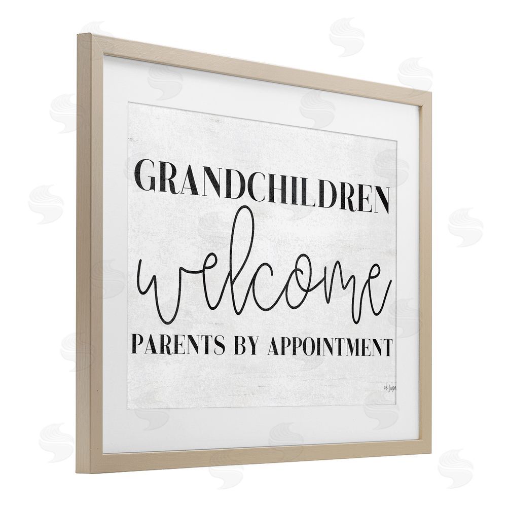 Jaxn Blvd. Grandchildren Welcome Parents by Appointment Birch Framed Print Under Glass Wall Art