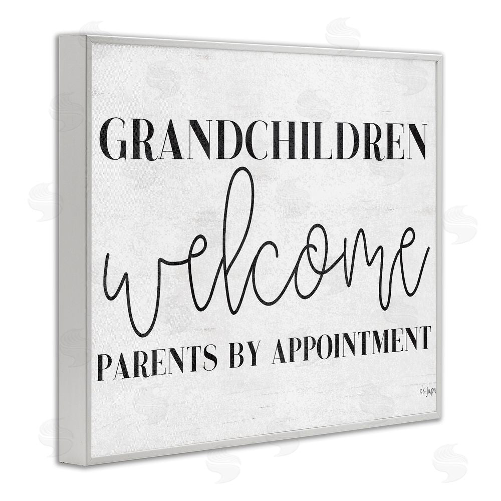 Jaxn Blvd. Grandchildren Welcome Parents by Appointment White Framed Giclee Wall Art Print