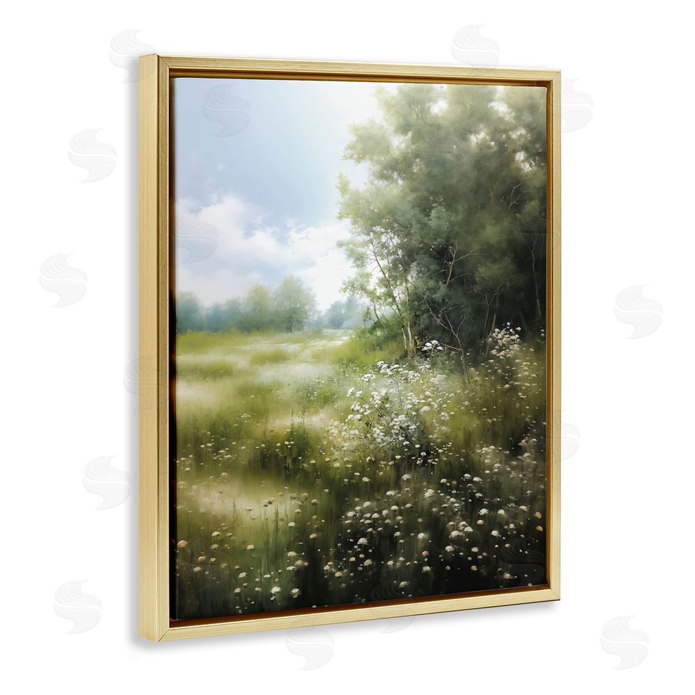 Heidi Kuntz Greener Pastures Landscape Gold Floating Frame Canvas Wall Art Print