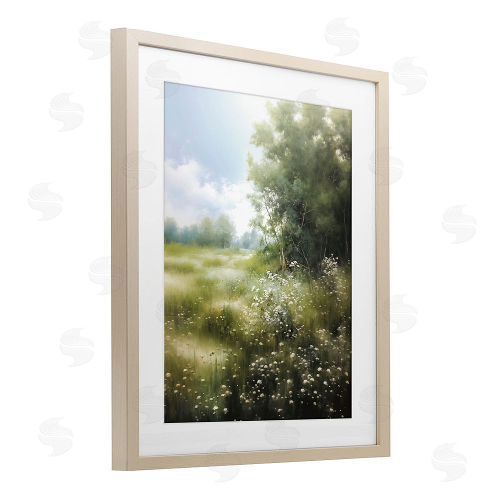 Heidi Kuntz Greener Pastures Landscape Birch Framed Print Under Glass Wall Art
