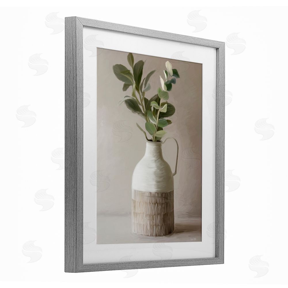 House Fenway Eucalyptus In Vase Gray Framed Print Under Glass Wall Art