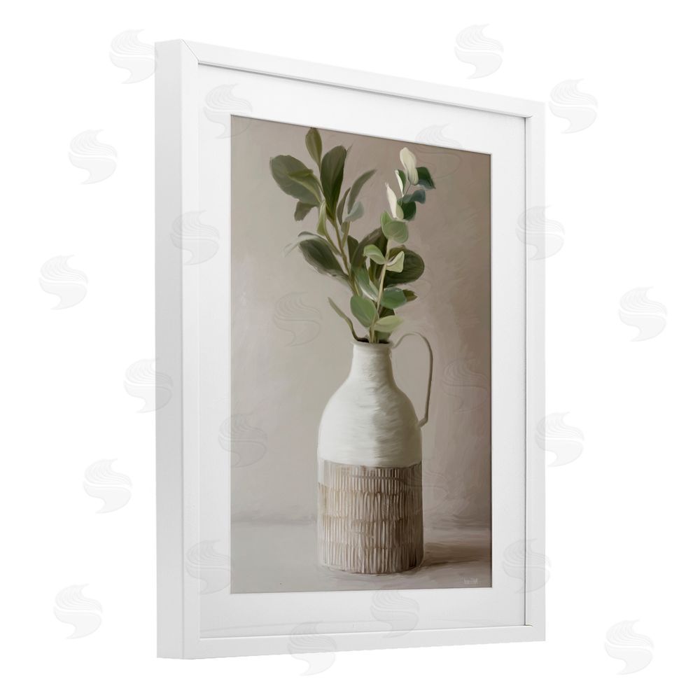 House Fenway Eucalyptus In Vase White Framed Print Under Glass Wall Art