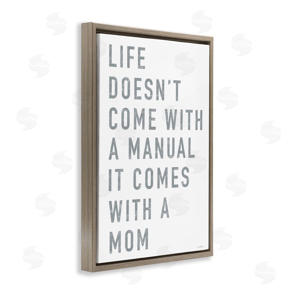 Elizabeth Tyndall Life Manual Is Mom Brown Floating Frame Canvas Wall Art Print