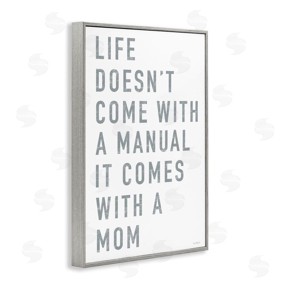 Elizabeth Tyndall Life Manual Is Mom Gray Framed Giclee Wall Art Print