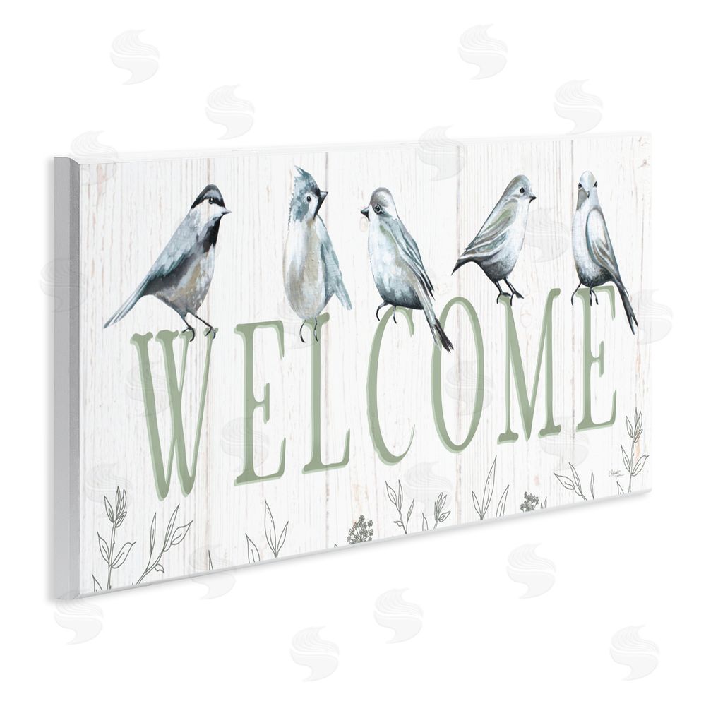 Elizabeth Tyndall Delicate Welcome Birds Wall Plaque Art Print