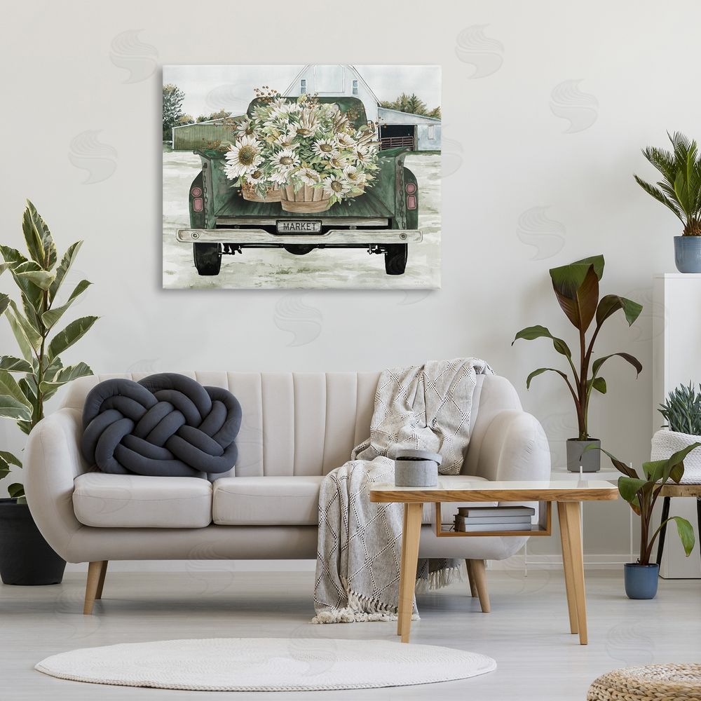 Cindy Jacobs Country Flower Delivery Baskets Stretched Canvas Wall Art in Room
