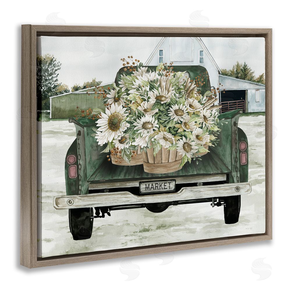 Cindy Jacobs Country Flower Delivery Baskets Brown Floating Frame Canvas Wall Art Print