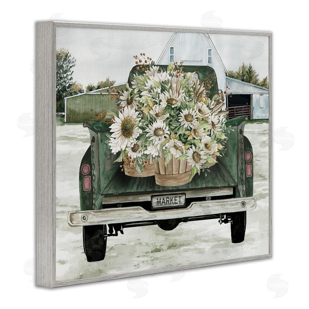 Cindy Jacobs Country Flower Delivery Baskets Gray Framed Giclee Wall Art Print