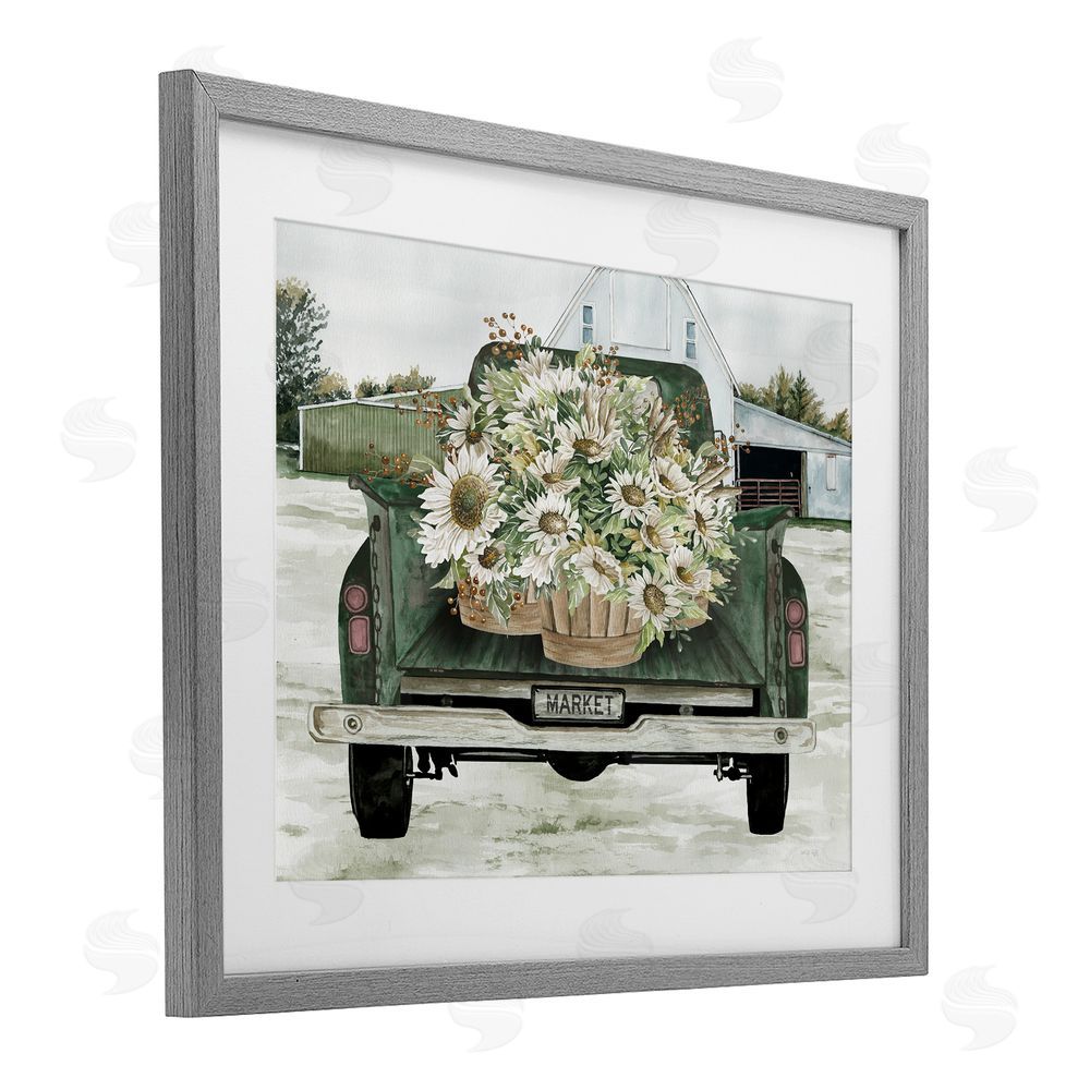 Cindy Jacobs Country Flower Delivery Baskets Gray Framed Print Under Glass Wall Art